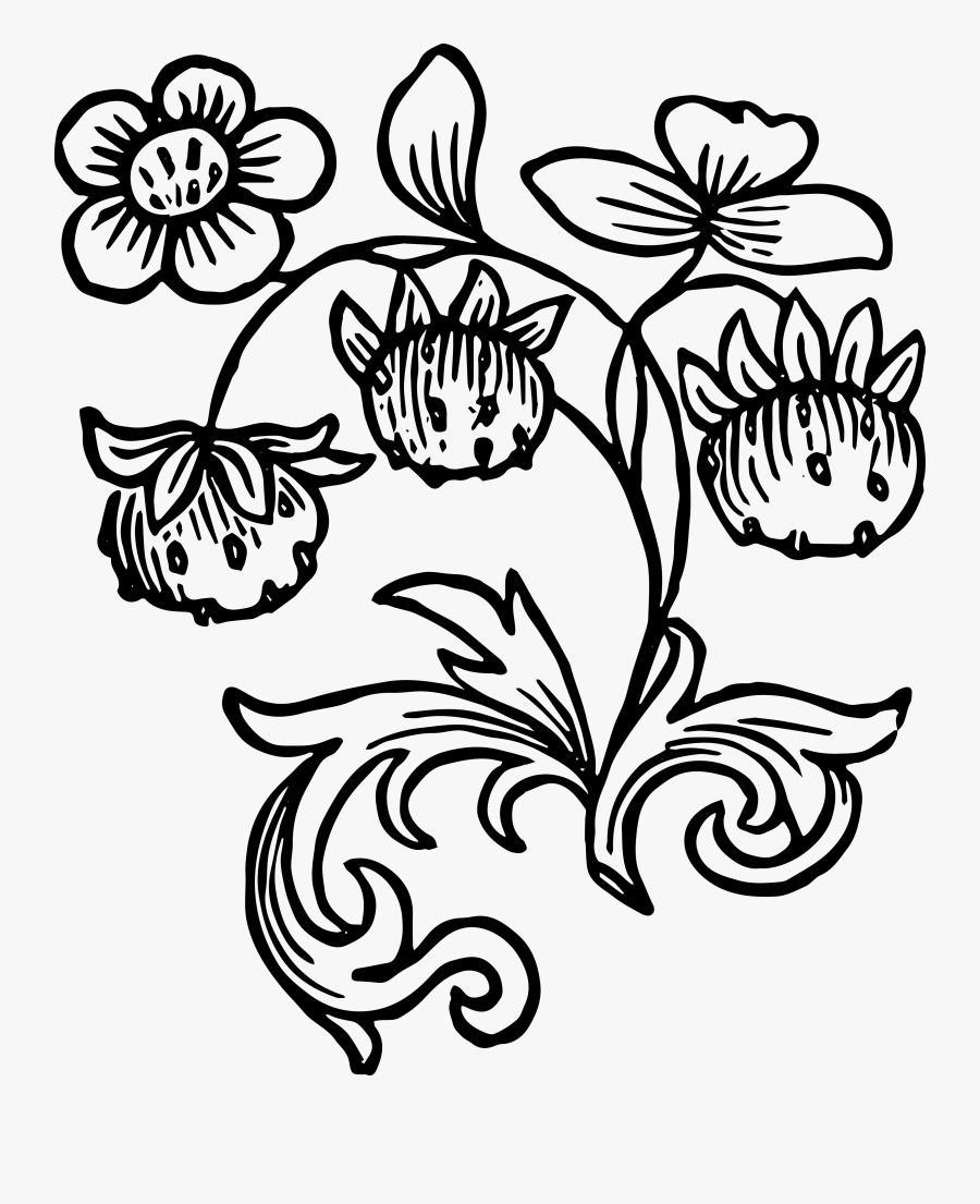 Clip Art Royalty Free Vintage Clip Art - Strawberryberry Clipart Black And White, Transparent Clipart