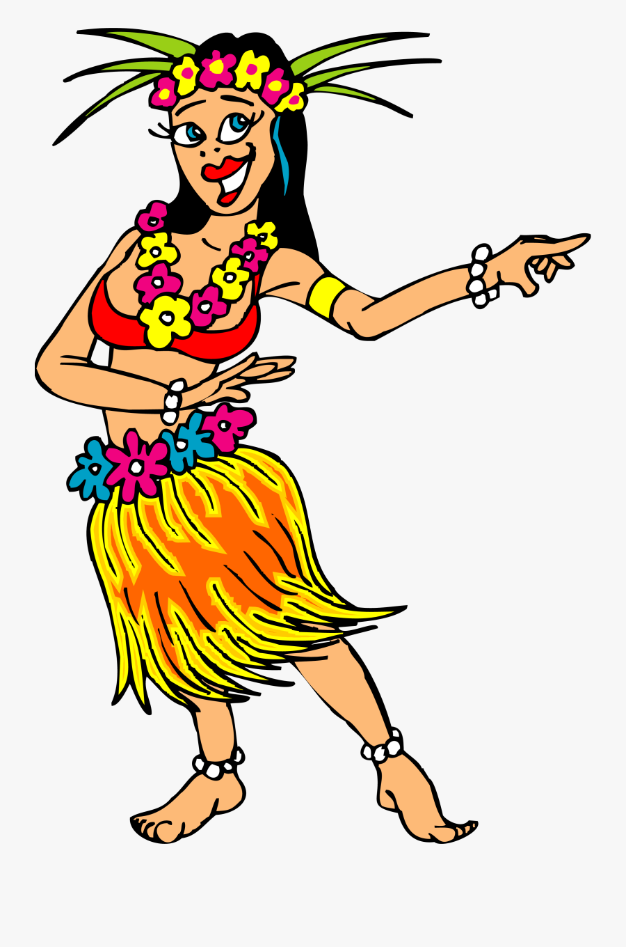 Smiling Hawaiian Hula Dancers Royalty Free Picture - Hawaiian Girl Clip Art, Transparent Clipart