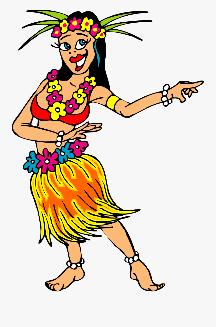 Smiling Hawaiian Hula Dancers Royalty Free Picture - Hawaiian Girl Clip ...