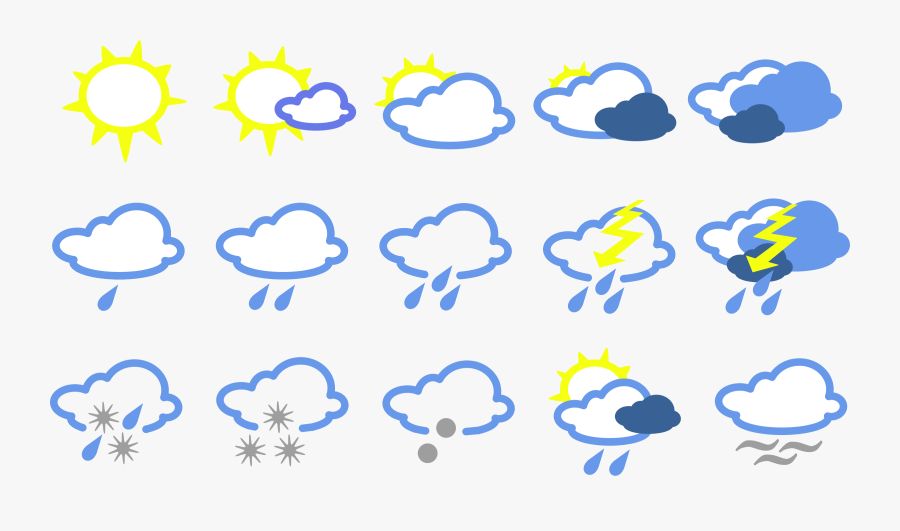 Rain Symbol - Simple Weather Map Symbols, Transparent Clipart