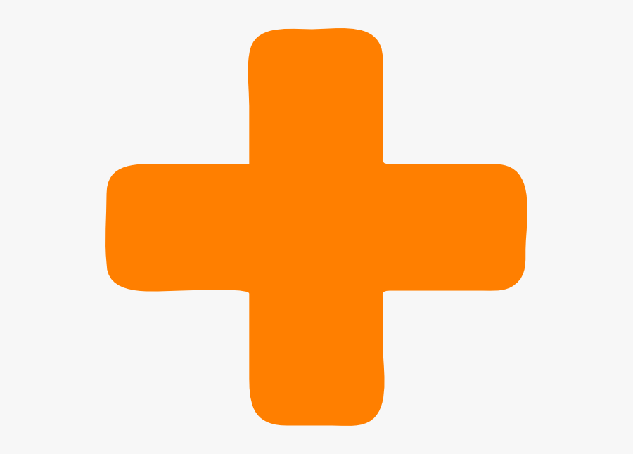 Orange Plus Sign, Transparent Clipart