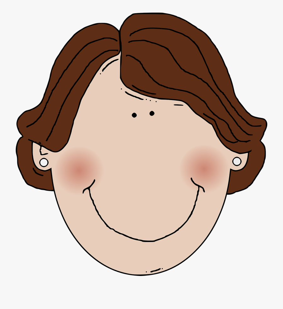 Middle Aged Woman Brown Hair - Brown Hair Woman Clip Art, Transparent Clipart