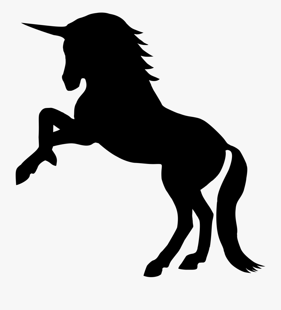 Rearing Unicorn Silhouette - Unicorn Silhouette Png, Transparent Clipart