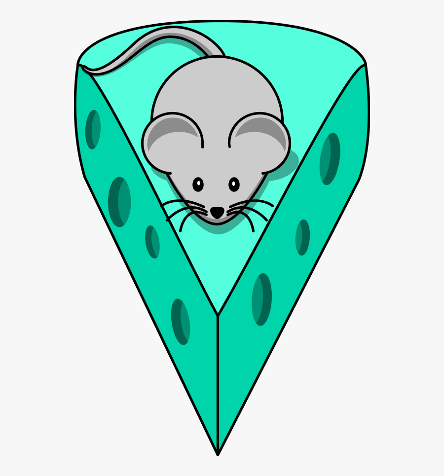 Cartoon Mouse On Top Of A Cheese - Cartoon Mouse And Cheese, Transparent Clipart