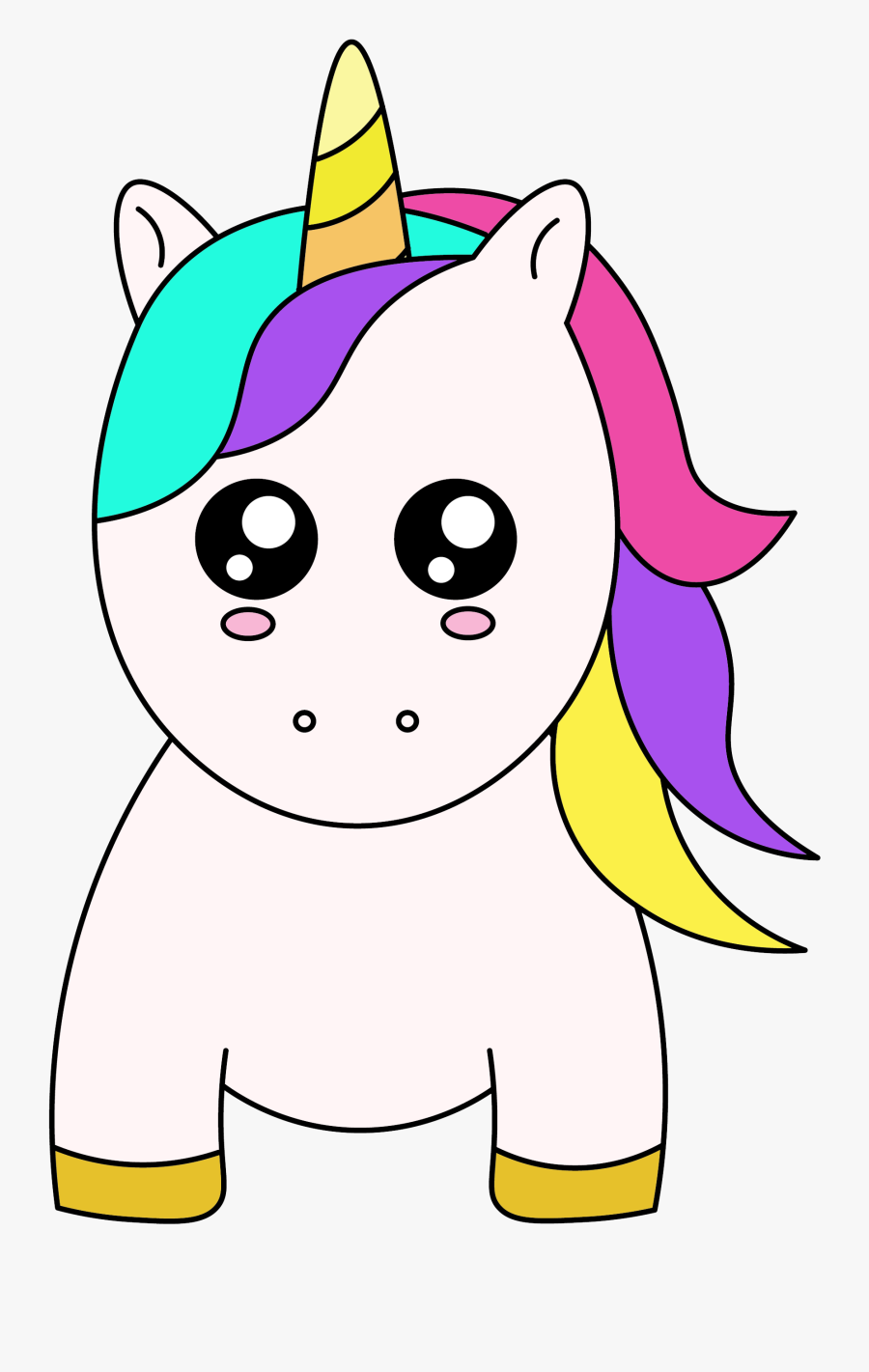 Free Cute Unicorn - Cartoon, Transparent Clipart