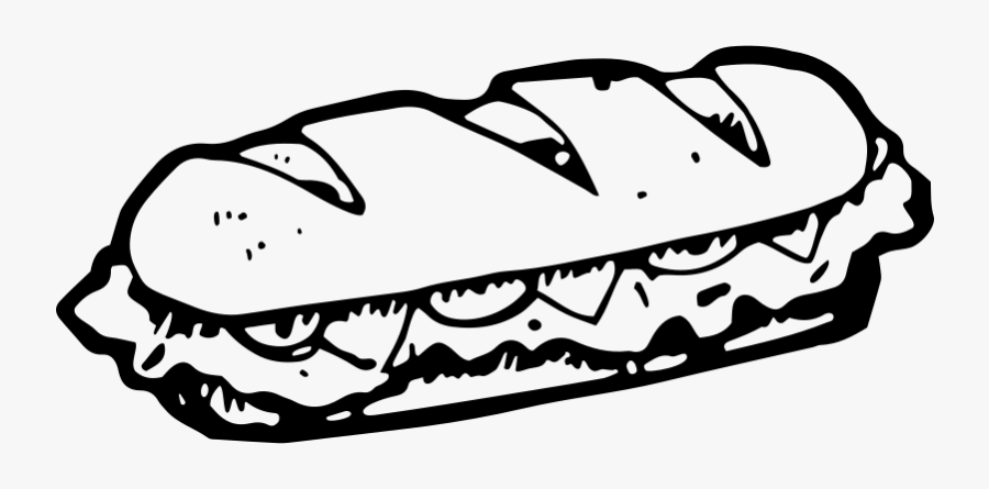 Grilled Cheese Drawing - Food Black White Drawing Png, Transparent Clipart