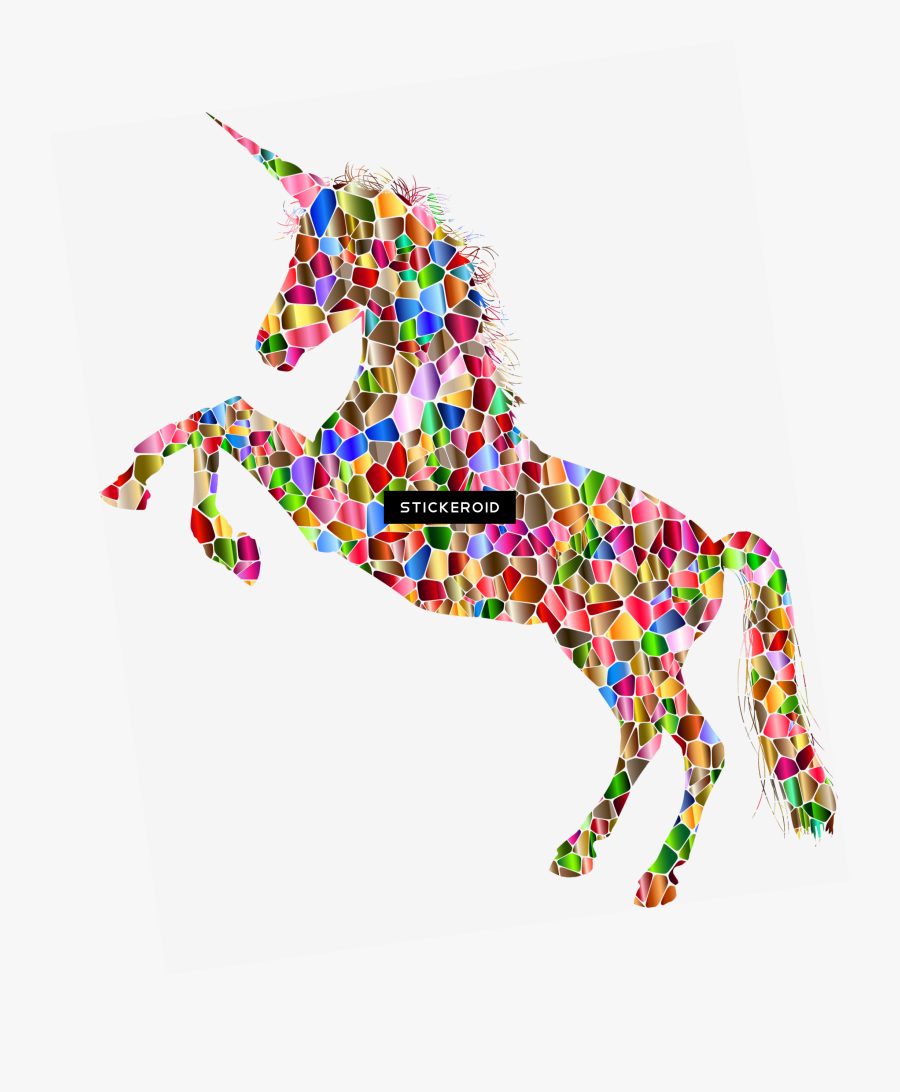 Iron On Rainbow Unicorn Clipart , Png Download - Horse Coloured Silhouette, Transparent Clipart