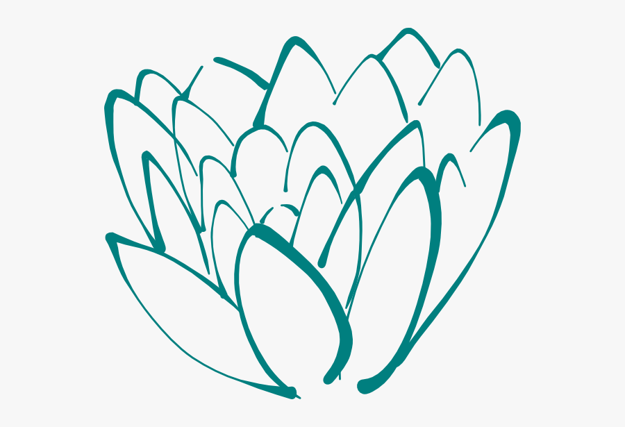 Teal Clip Art At - Lotus Flower Clip Art, Transparent Clipart