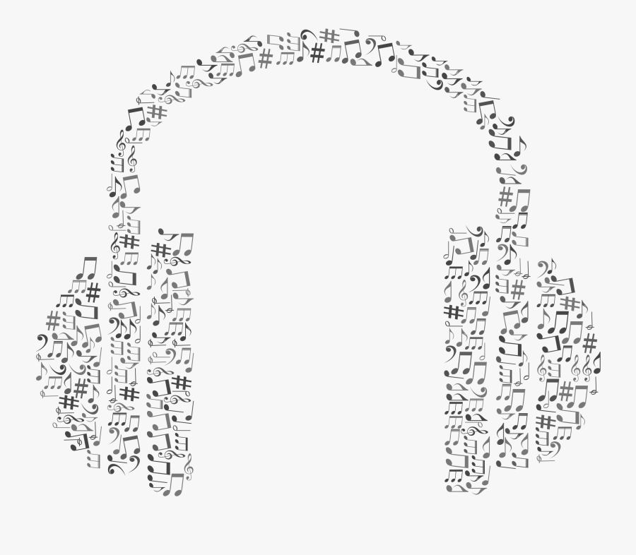 Headphones Music Note Clipart - Headphones With Musical Notes, Transparent Clipart