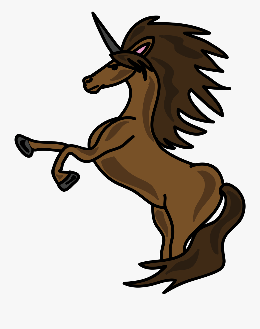 Unicorn Brown Clip Arts - Wild Horse Cartoon, Transparent Clipart