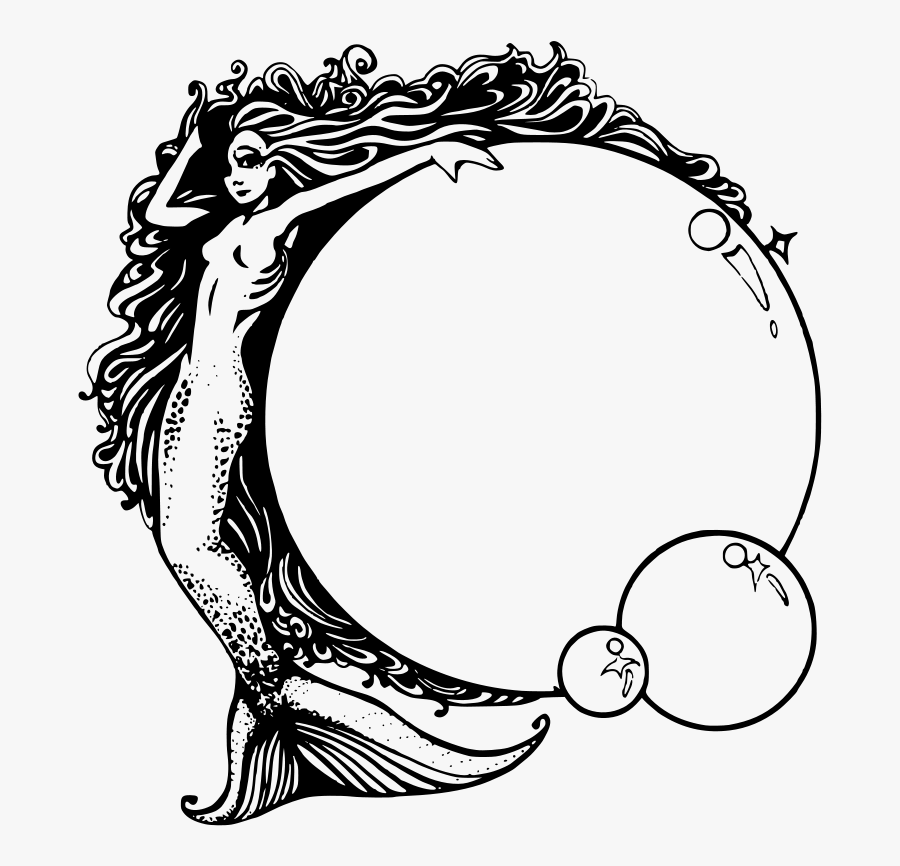 Real Mermaid Pictures Black And White, Transparent Clipart