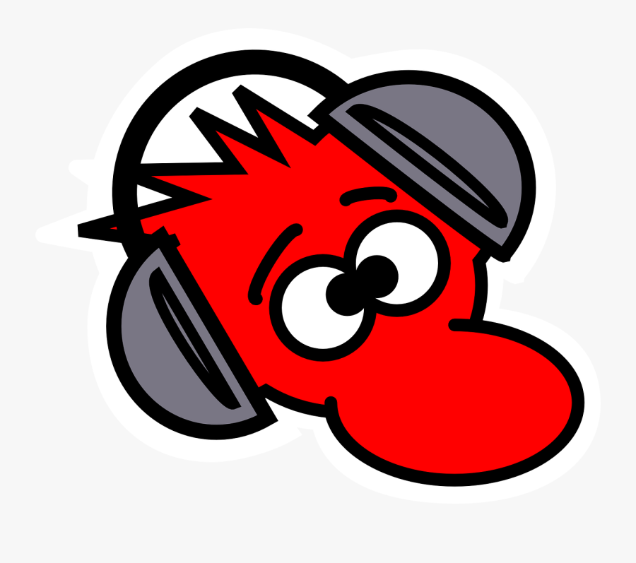 Mouse Wearing Headphones Svg Clip Arts - Cartoon Red Headphones, Transparent Clipart