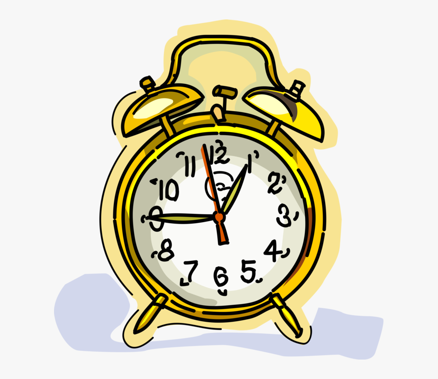 Vector Illustration Of Alarm Clock Ringing Its Morning - Clock Clip Art, Transparent Clipart