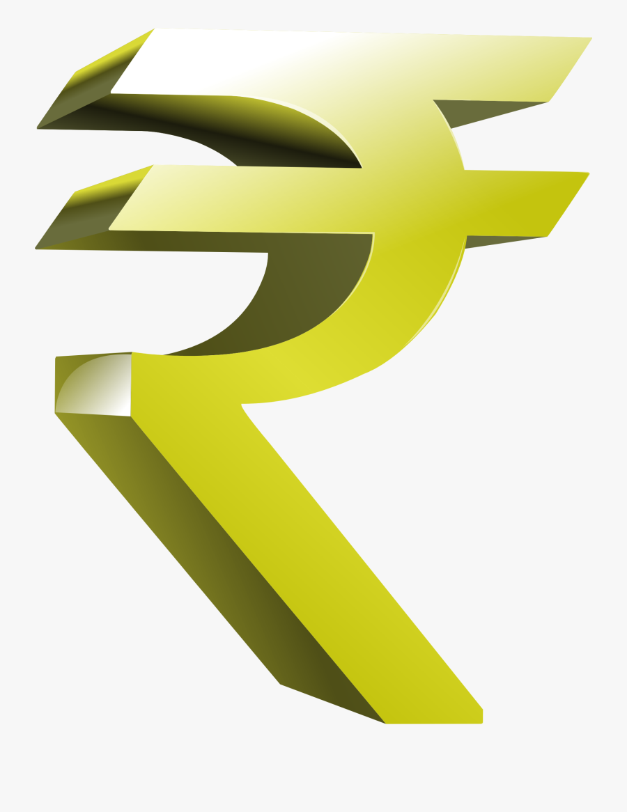 Angle,symbol,yellow - Rupee Symbol 3d Png, Transparent Clipart