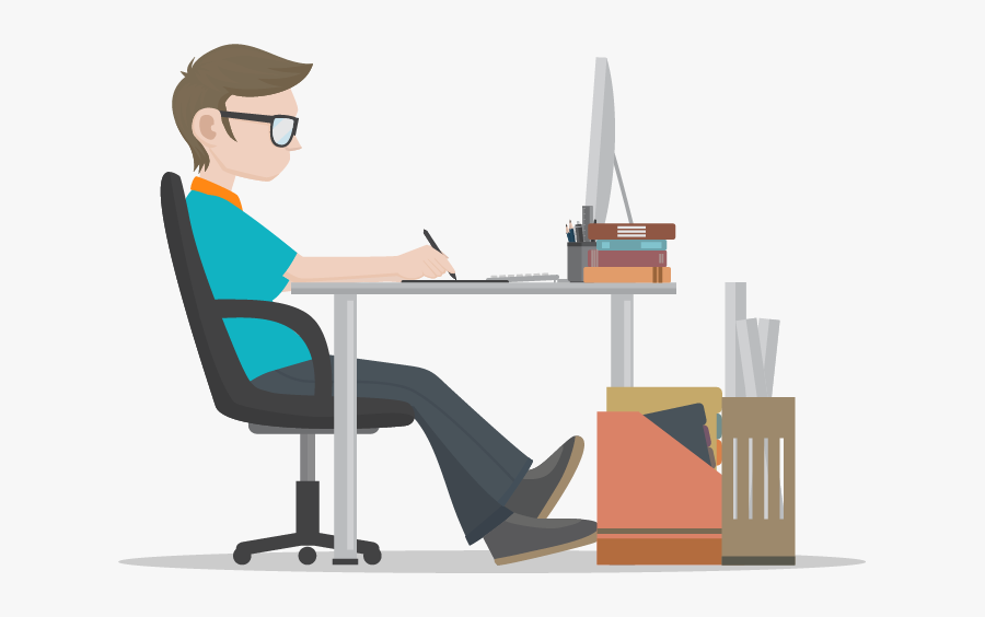 Transparent Office Worker Png - Freelance Web Designer Png, Transparent Clipart