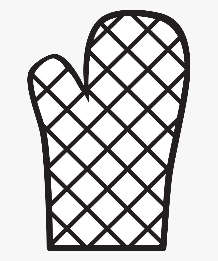 Kitchen Icon - Oven Mitt Clipart Black And White, Transparent Clipart