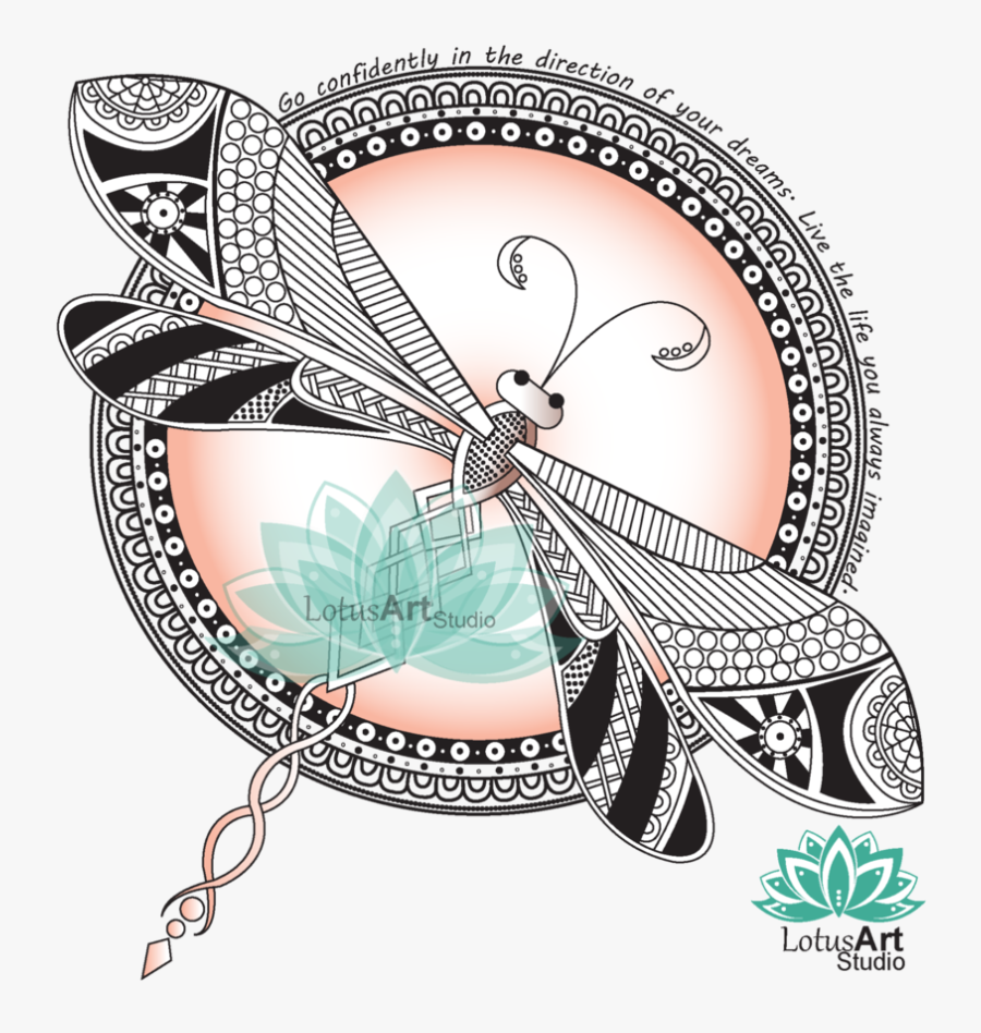 Dragonfly Mandala By Lotusartstudio - Dragonfly Mandala, Transparent Clipart