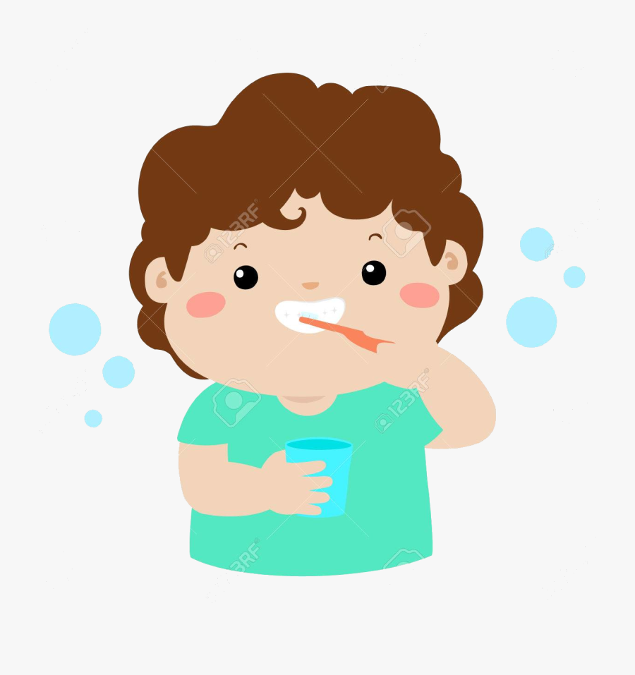 Brush Teeth Boy Brushing Clipart Free Clip Art Transparent - Stomach Ache Without Background, Transparent Clipart