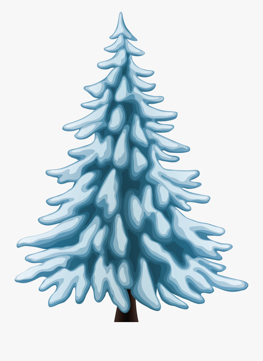 Winter Pine Tree Png Clip Art Image - Cartoon Winter Tree Png, Transparent Clipart