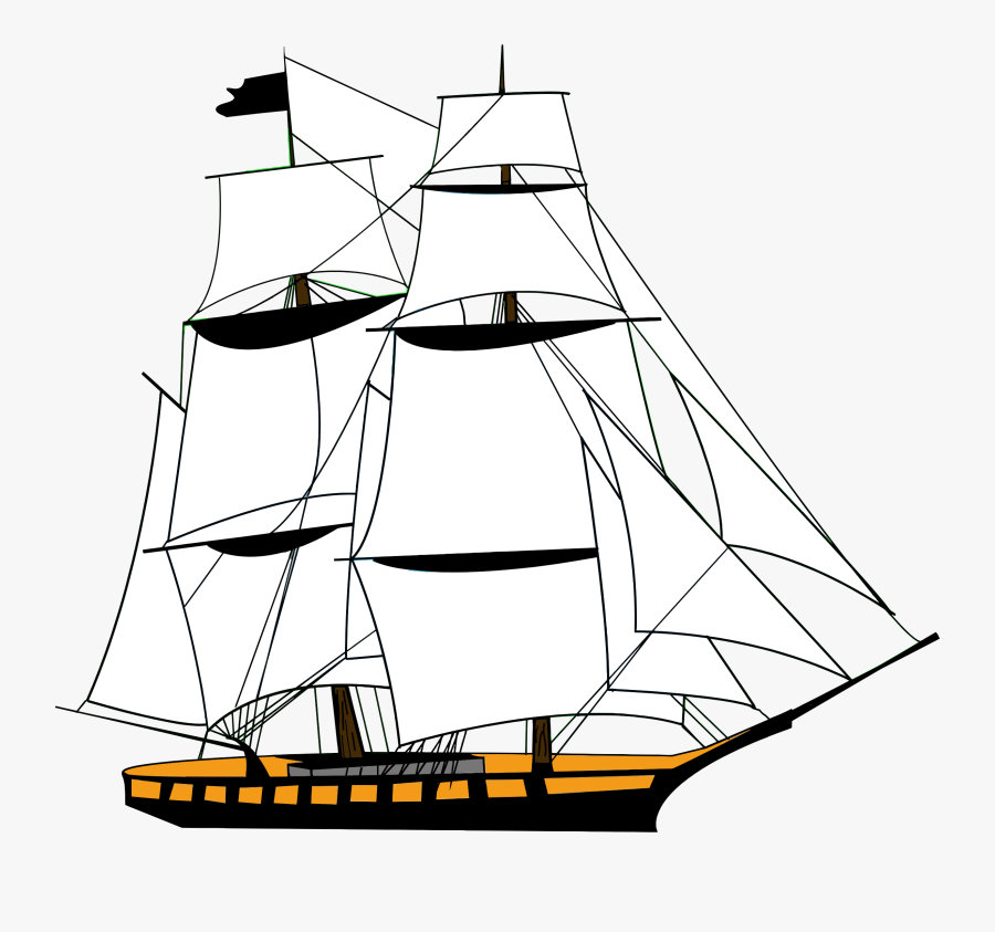 Sailing Ship White - Ship Clipart Transparent Background, Transparent Clipart