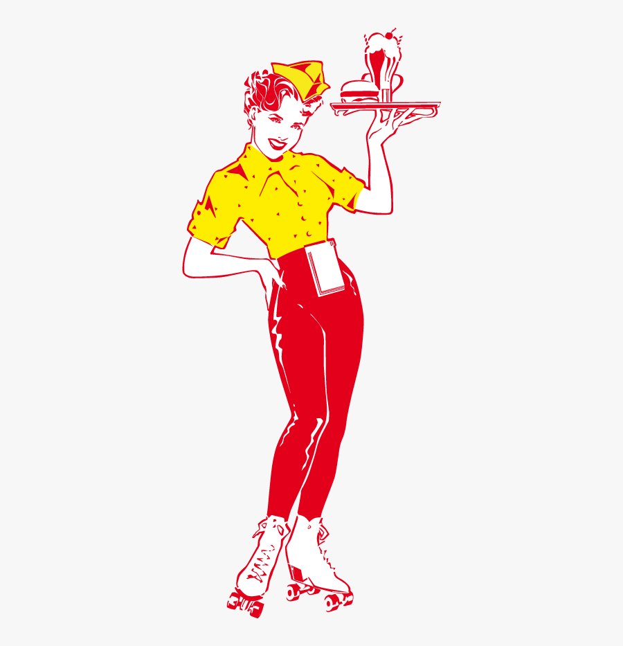 Waitress Pop Art, Transparent Clipart