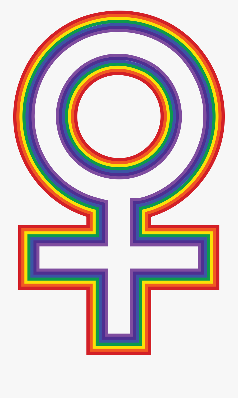 Free Clipart Of A Rainbow Female Gender Symbol - Rainbow Female Symbol Png, Transparent Clipart