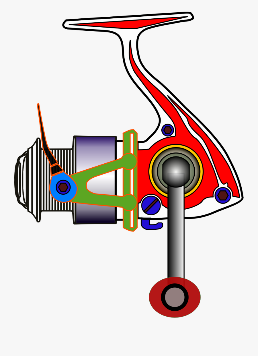 Spinning Reel - Fishing Reel, Transparent Clipart