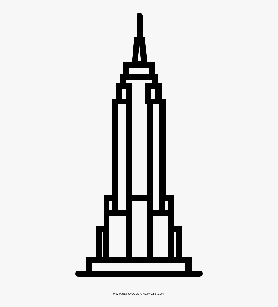 Empire State Building Coloring Page - Empire State Building Cartoon Drawing, Transparent Clipart