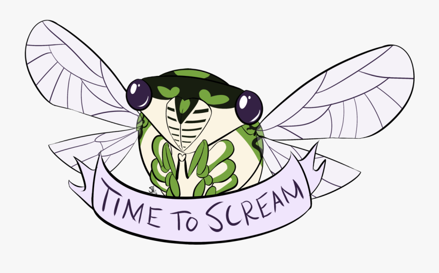 “i Heard The First Cicada Of The Season This Morning - Time To Scream Cicada, Transparent Clipart