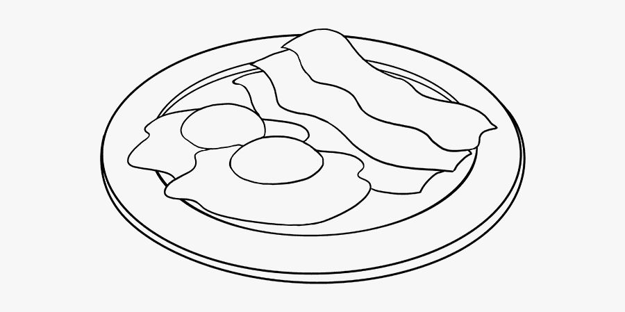 How To Draw Bacon And Eggs - Eggs And Bacon Drawing, Transparent Clipart