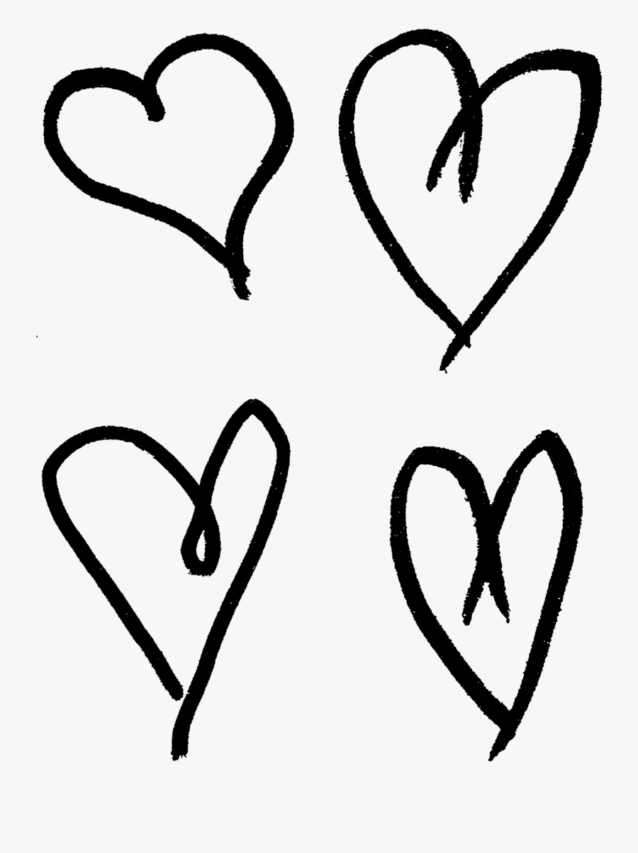 Digital Stamp Design - Hand Drawn Hearts Png, Transparent Clipart