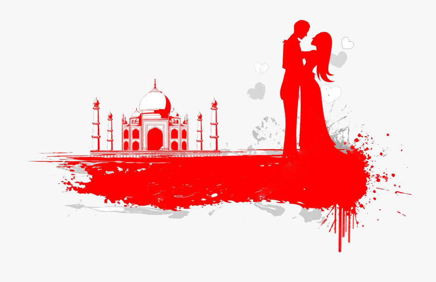 Taj Mahal - Taj Mahal Love Couple, Transparent Clipart