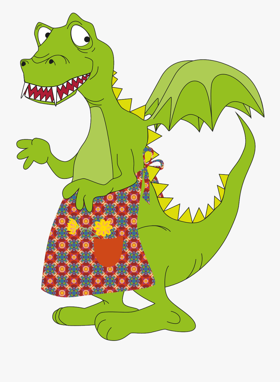 Free To Use & Public Domain Dragon Clip Art - Dragon With Apron, Transparent Clipart