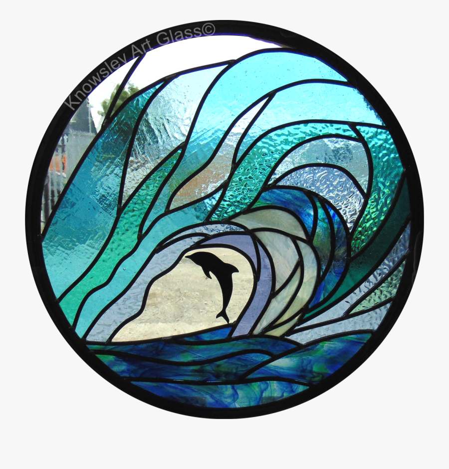 Transparent Stained Glass Clipart - Wave Stained Glass Circle, Transparent Clipart