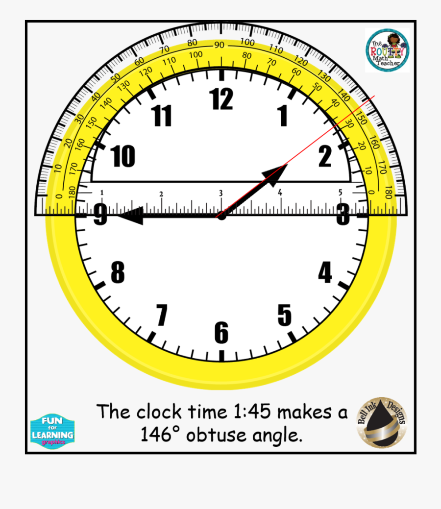 Download Custom Add Name Clock Large Wall Clock Clipart - Protractor On A Clock, Transparent Clipart