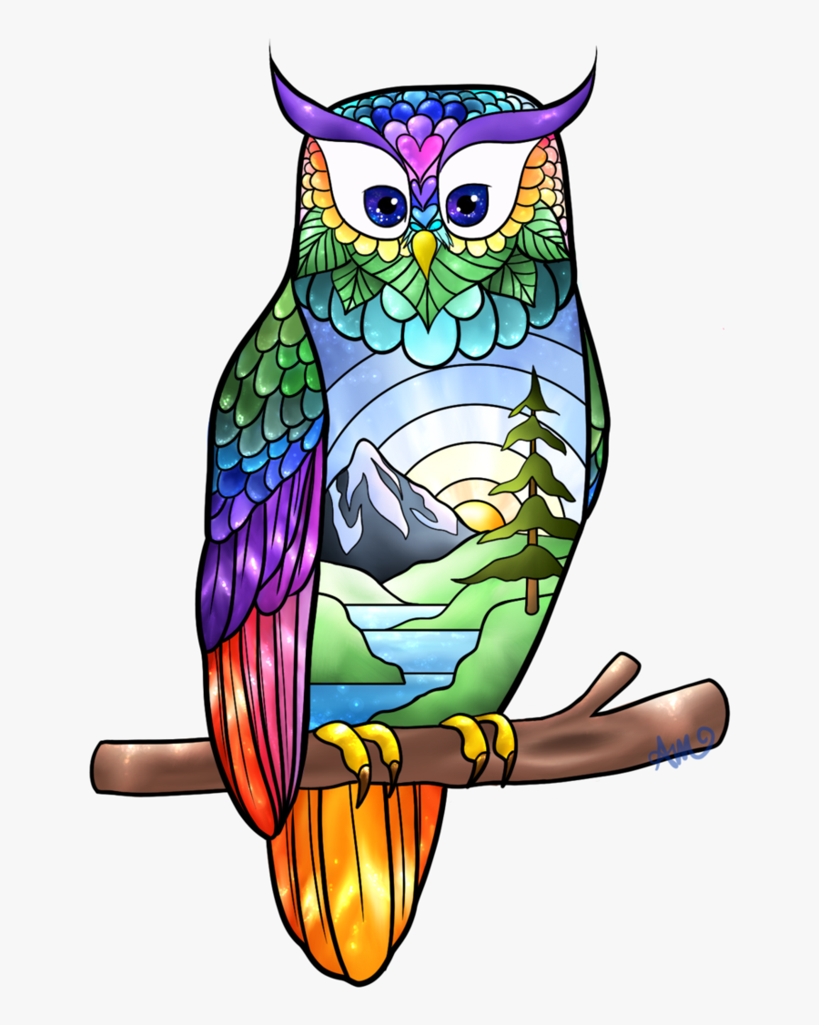 Owl Stained Glass By Sisukalat - Stained Glass, Transparent Clipart