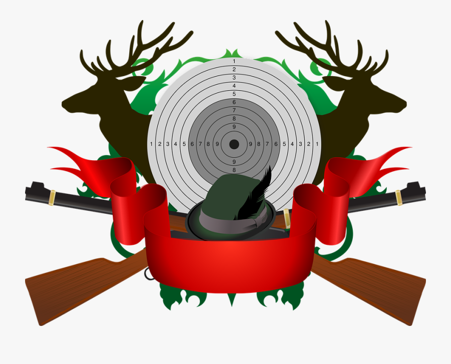 Hunting, Target, Red Deer, Rifle, Hat, Feather, Hunter - Охота Png, Transparent Clipart