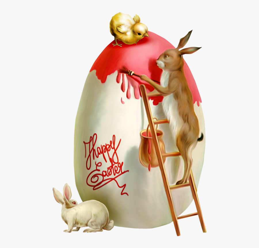 Transparent Bunny Rabbit Png - Bunny Painting Easter Egg, Transparent Clipart