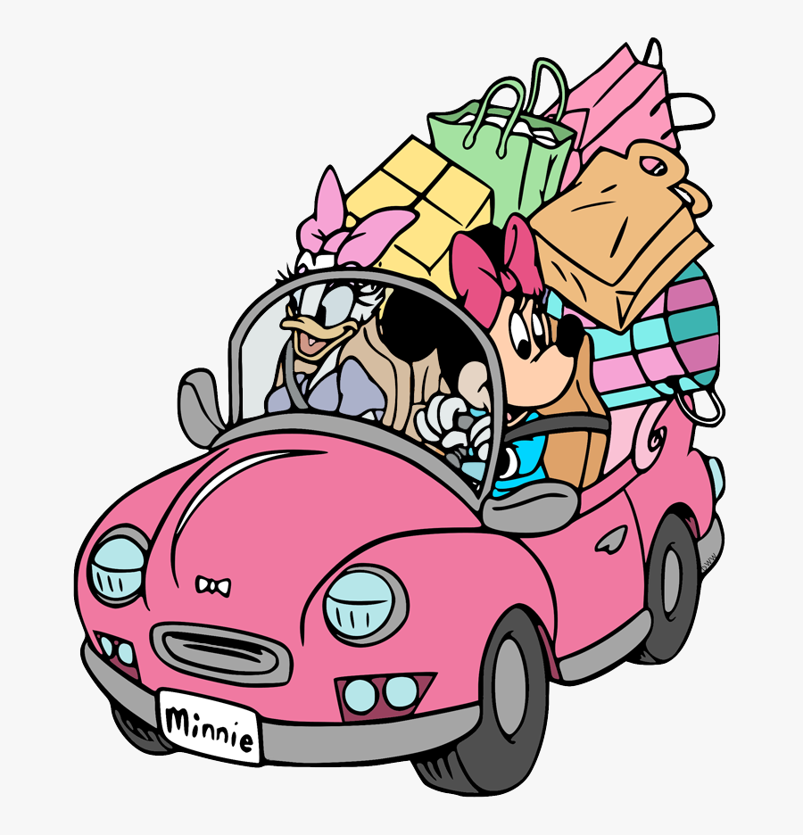 Minnie And Daisy Car, Transparent Clipart