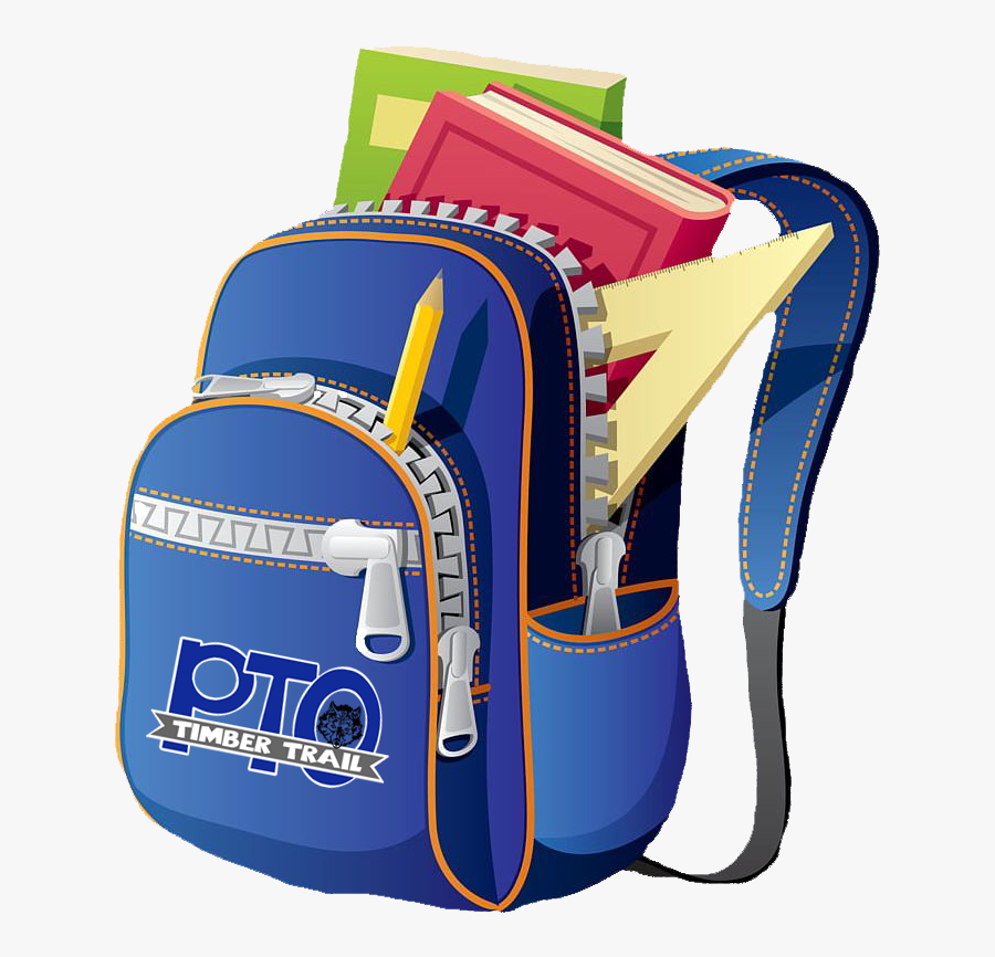 School Bag Vector Png, Transparent Clipart