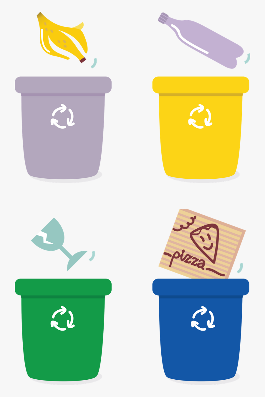 Bin Sorting Recycling Baskets Paper Rubbish Recycle - Separacion De Basura Colores, Transparent Clipart