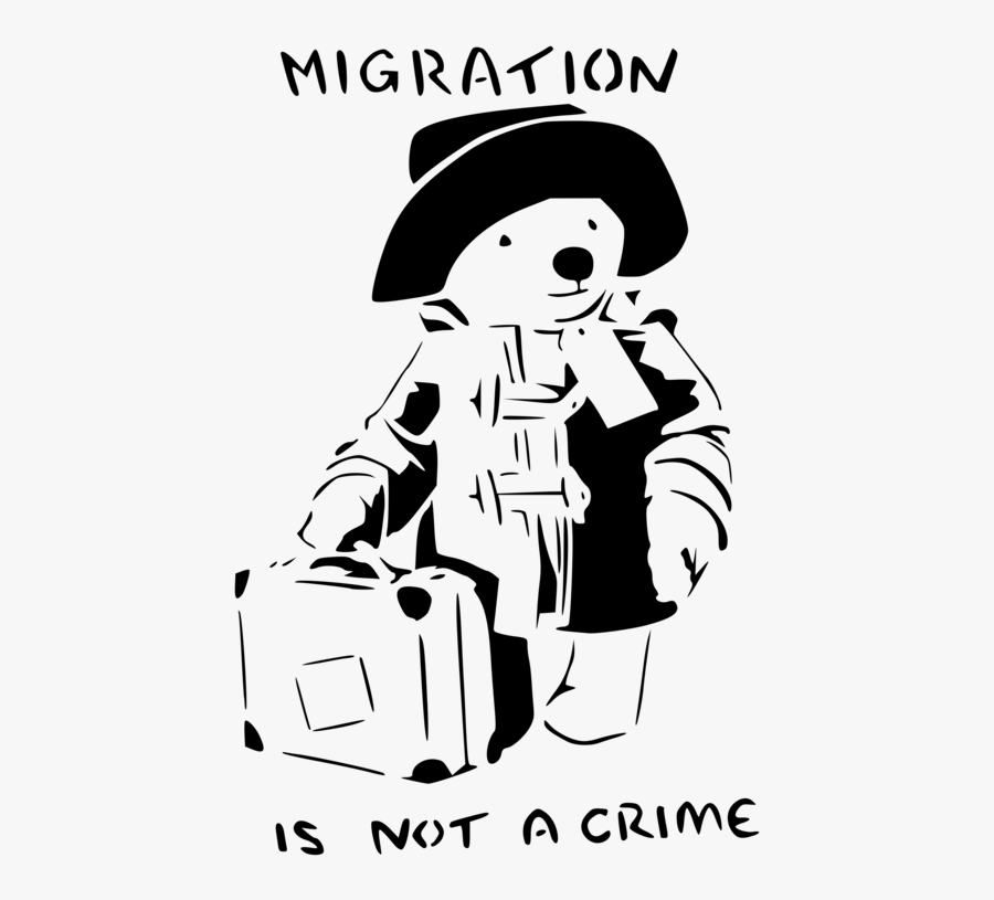 Emotion,art,monochrome Photography - Paddington Migration Is Not A Crime, Transparent Clipart