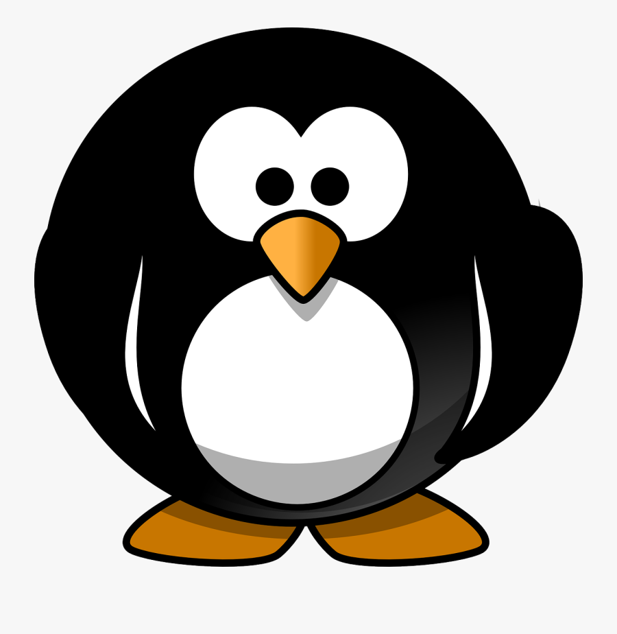 Round Cartoon Penguin, Transparent Clipart