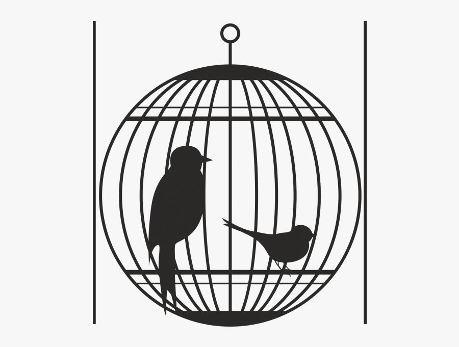 Bird Cage Silhouette - Vintage Bird Cage Drawing, Transparent Clipart