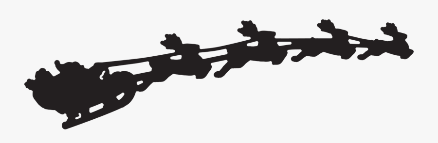 Santa And His Sleigh Svg Cut File - Silhouette, Transparent Clipart