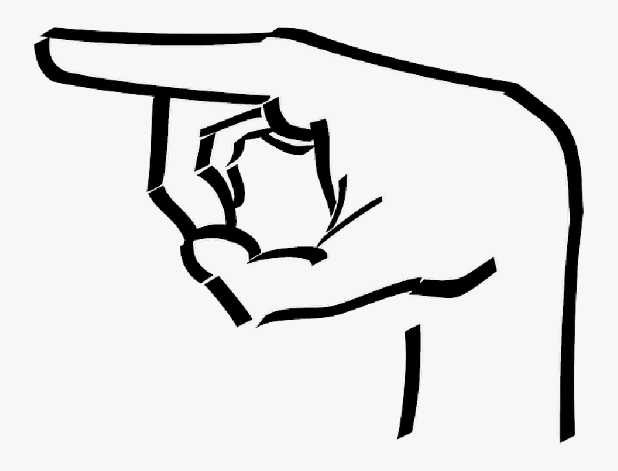 Pointer Point Icon Left Hand Cartoon Direction - Pointing Hand, Transparent Clipart