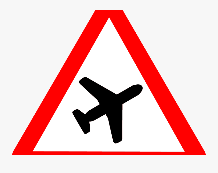 Road Sign Low Flying Aircraft, Transparent Clipart