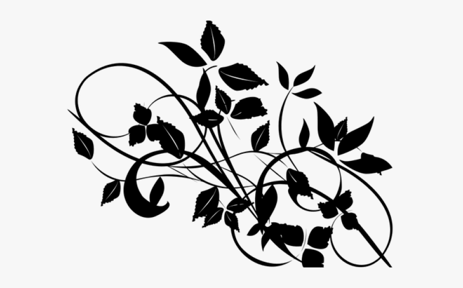 Transparent Tree Branch Clipart - Black And White Png Flower With Branch, Transparent Clipart