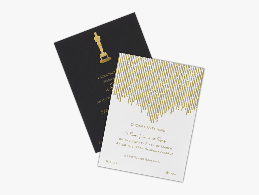 Clip Art Invitations For - Oscars Wedding Invitation, Transparent Clipart