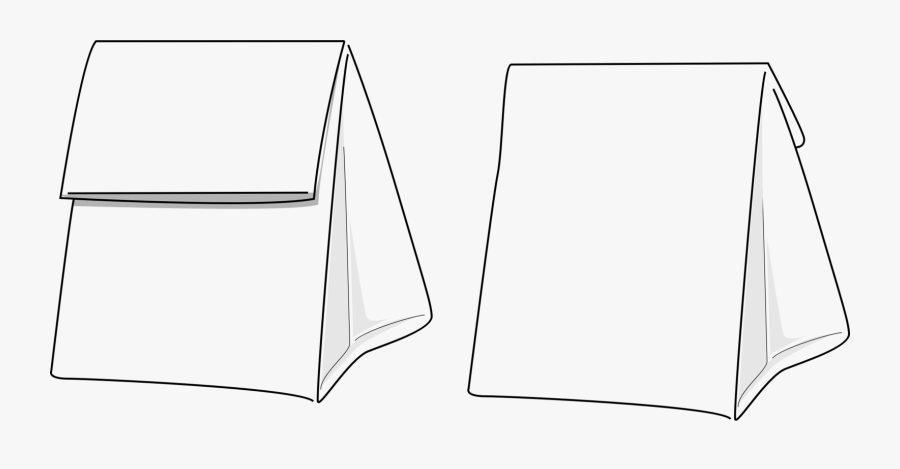 Line Art,square,angle - White Paper Bag Clipart, Transparent Clipart